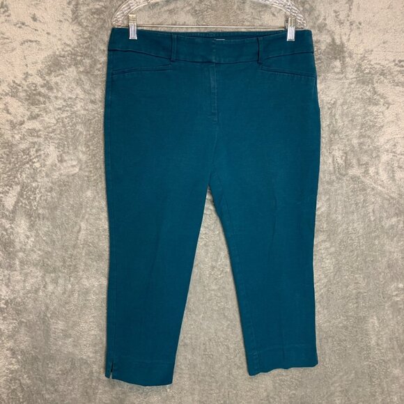 Loft Women Office Marisa Riviera Pant Flat Front Mid Rise Cropped Chino Pant 12P - Picture 1 of 10